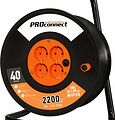 PROconnect 11-7606 Удлинитель силовой на катушке 4 гнезда с/з 40м 3х1мм² PROconnect