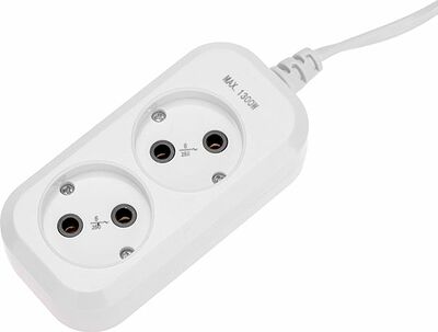 PROconnect 13-4200 Удлинитель 2 гнезда, 1,5м, 2х0,75мм², б/з, белый PROconnect