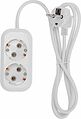 PROconnect 13-4202 Удлинитель 2 гнезда, 1,5м, 3х0,75мм², с/з, белый PROconnect