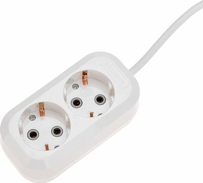 PROconnect 13-4204 Удлинитель 2 гнезда, 5м, 3х0,75мм², с/з, белый PROconnect