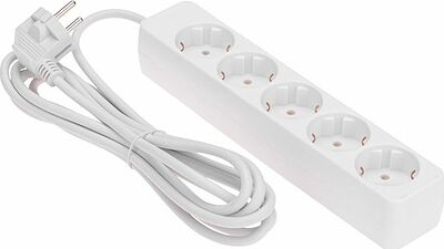PROconnect 13-4212 Удлинитель 5 гнезд, 3м, 3х0,75мм², с/з, белый PROconnect