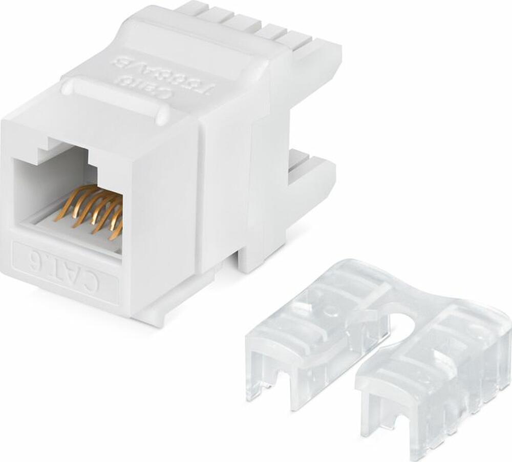 REXANT 02-0250 Модуль Keystone Jack RJ-45(8P8C), UTP неэкранированный, CAT 6, тип 180 градусов, белый REXANT PRO