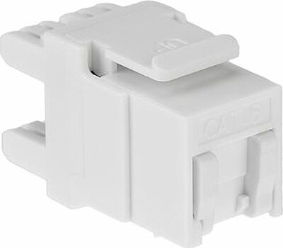 REXANT 02-0254-1 Модуль Keystone Jack RJ-45(8P8C), UTP неэкранированный, CAT 6, тип 180 градусов, с пылезащитной шторкой, белый REXANT PRO