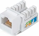 REXANT 02-0254 Модуль Keystone Jack RJ-45(8P8C), UTP неэкранированный, CAT 6, тип 90 градусов, белый REXANT PRO