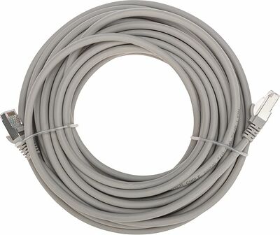 REXANT 02-0390-10 Патч-корд S/FTP, CAT 6A (10G), RJ45-RJ45, 28AWG, LSZH, серый, 10м REXANT