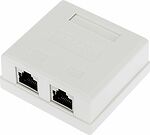 REXANT 03-0146 Розетка компьютерная внешняя, 2-порта FTP RJ-45 (8P8C), CAT 6 REXANT