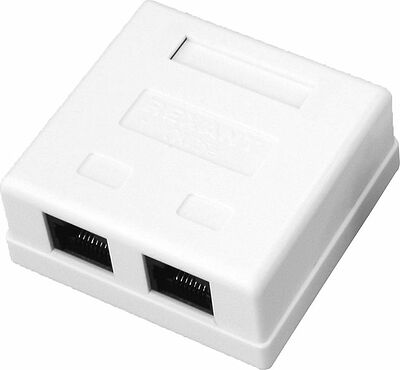 REXANT 03-0151 Розетка компьютерная внешняя 2-порта, UTP RJ-45 (8P8C), CAT 5e REXANT