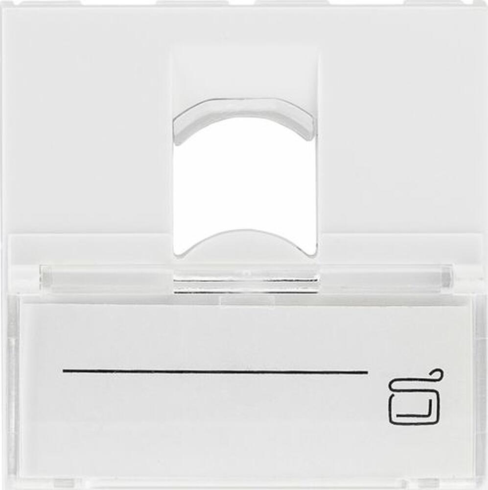 REXANT 03-0161 Вставка Mosaic 45x45, на 1 порт с прозрачной шторкой и увеличенным окном маркировки, белая