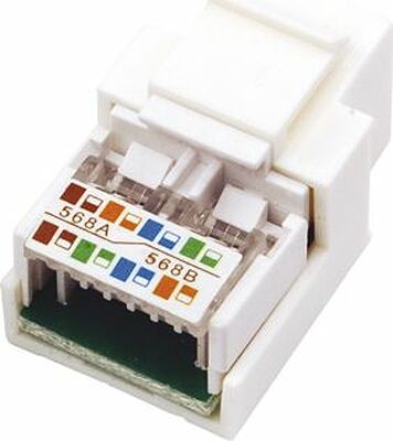 REXANT 03-1011 Модуль Keystone Jack RJ-45(8P8C), UTP, CAT 5e, тип 180 градусов, белый REXANT 