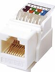 REXANT 03-1012 Модуль Keystone Jack RJ-45(8P8C), UTP, CAT 5e, тип 180 градусов, самозажимной, белый REXANT 
