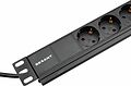 REXANT 04-0305-1 Блок распределения питания для 19 quot; шкафов, горизонтальный, 9 розеток СЕЕ 7/4, 10A, без выкл, алюм корп, шнур 2м, вилка C14 REXANT