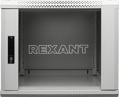 REXANT 04-0664-111 Настенный шкаф 19 quot; 6U 600×450×368 (ШxГxВ), дверь стекло, металлическая задняя стенка, боковые съемные стенки, RAL 7035 REXANT