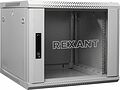 REXANT 04-0666-111 Настенный шкаф 19 quot; 6U 600×600×368 (ШxГxВ), дверь стекло, металлическая задняя стенка, боковые съемные стенки, RAL 7035 REXANT