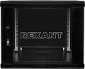 REXANT 04-0966-112 Настенный шкаф 19 quot; 9U 600×600×501 (ШxГxВ), дверь стекло, металлическая задняя стенка, боковые съемные стенки, RAL 9005 REXANT