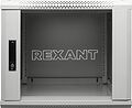 REXANT 04-1266-111 Настенный шкаф 19 quot; 12U 600×600×635 (ШxГxВ), дверь стекло, металлическая задняя стенка, боковые съемные стенки, RAL 7035 REXANT