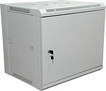 REXANT 04-2210 Шкаф настенный 19 quot; 6U 600×450×370мм (ШxГxВ) - передняя дверь металл, боковые стенки съемные (разобранный), RAL 7035 REXANT PRO