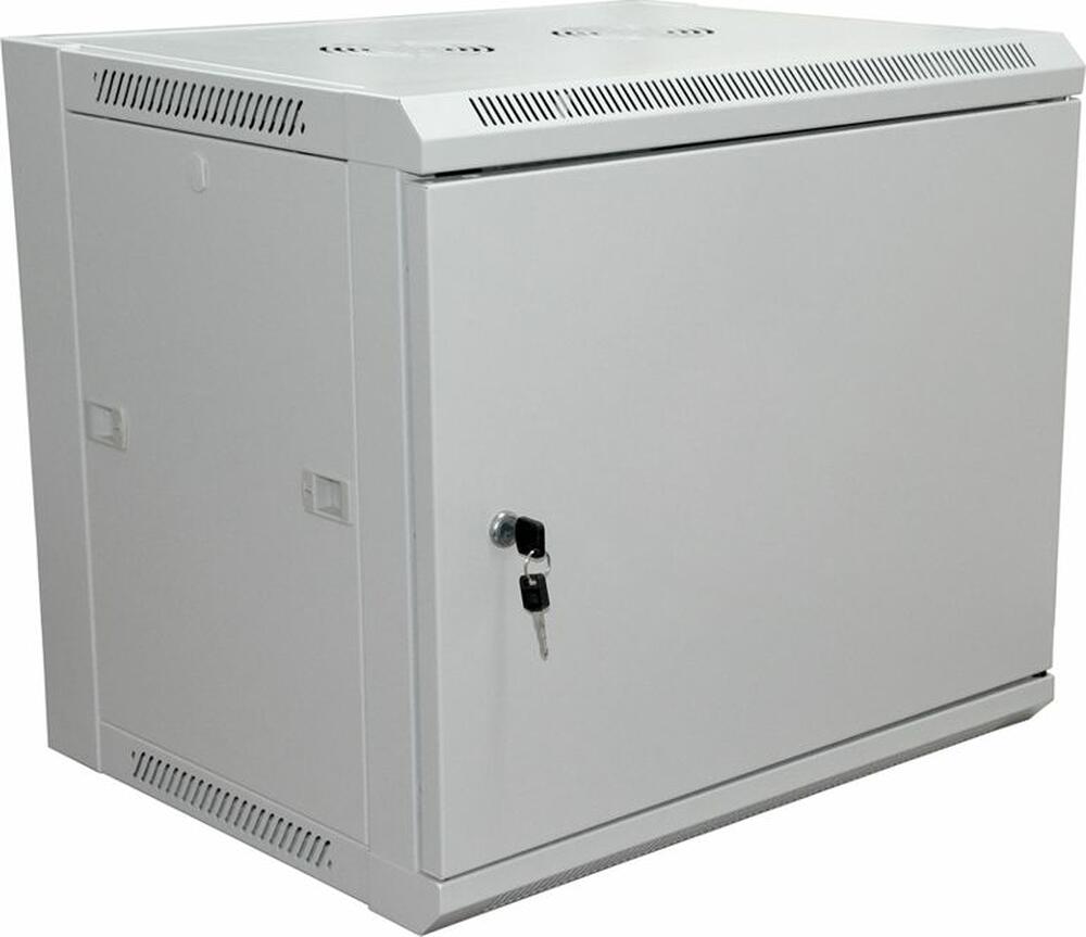 REXANT 04-2210 Шкаф настенный 19 quot; 6U 600×450×370мм (ШxГxВ) - передняя дверь металл, боковые стенки съемные (разобранный), RAL 7035 REXANT PRO
