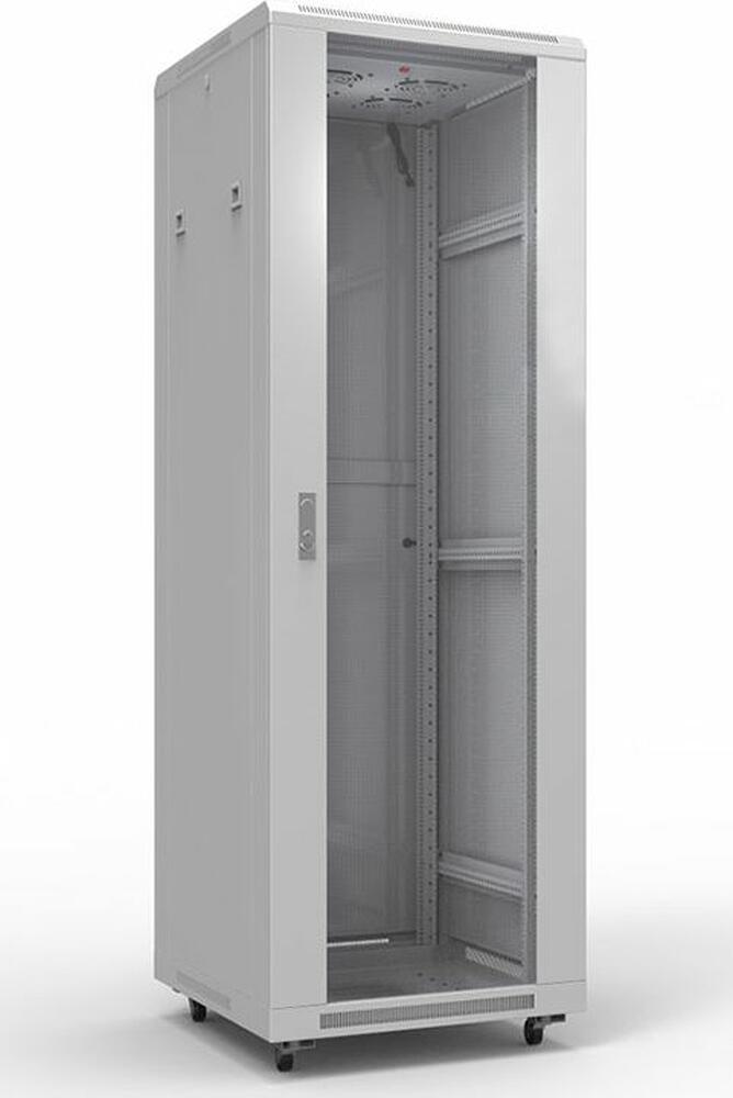 REXANT 04-2304 Шкаф напольный 19 quot; 47U 600х600мм, передняя дверь стекло, задняя дверь металл, RAL 7035 REXANT