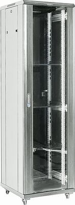 REXANT 04-3266-211 Напольный шкаф 19 quot; 32U 600×600×1609 (ШxГxВ), дверь стекло, металлическая задняя дверь, боковые съемные стенки, RAL 7035 REXANT