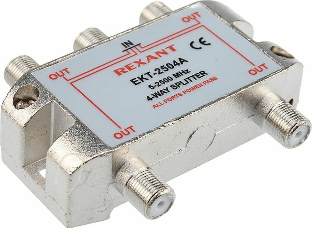 REXANT 05-6203 Делитель ТВх4 под F-разъем, 5-2500МГц СПУТНИК REXANT