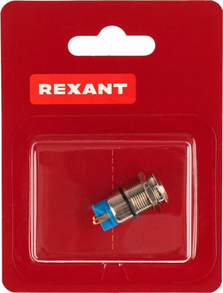 REXANT 06-0340-A Кнопка антивандальная Ø12 Фикс (2с) OFF-ON выпуклая (A12-B2) REXANT (в упак. 1шт.)