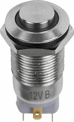 REXANT 06-0342-A Кнопка антивандальная Ø12 12В(LED) Б/Фикс (4с) OFF-(ON) красная (A-12-C2) REXANT (в упак. 1шт.)