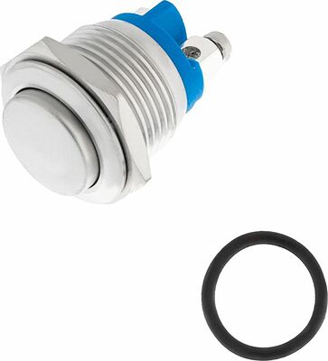 REXANT 06-0348-A Кнопка антивандальная Ø16 Б/Фикс (2с винт) OFF-(ON) выпуклая (A16-A3) REXANT (в упак. 1шт.)