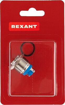 REXANT 06-0358-B Кнопка антивандальная Ø19 Б/Фикс (2с) OFF-(ON) выпуклая (PBS-28В-4) REXANT (в упак. 1шт.)