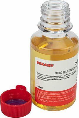 REXANT 09-3643 Флюс для пайки, СКФ (спирто-канифольный), 100мл, флакон REXANT