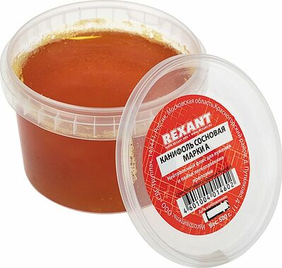 REXANT 09-3712 Канифоль сосновая, флюс НЕЙТРАЛЬНЫЙ, марка А, 500г, банка REXANT