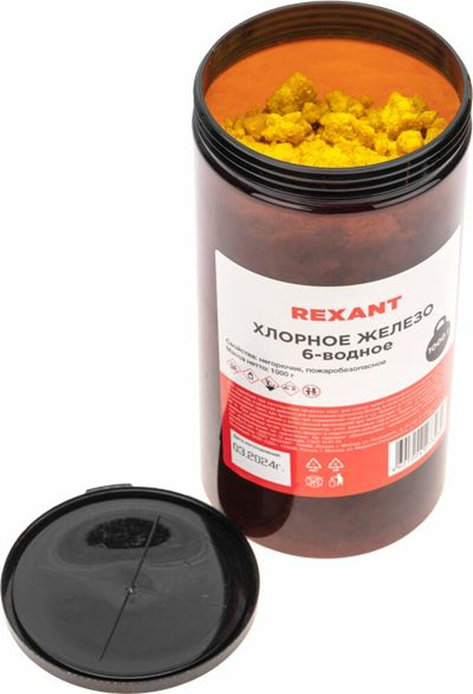 REXANT 09-3882 Хлорное железо 6-ти водное, 1000г, банка REXANT
