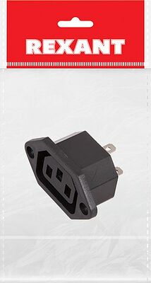 REXANT 11-0002-9 Сетевое гнездо на корпус (1 шт. ) (пакет БОПП) REXANT