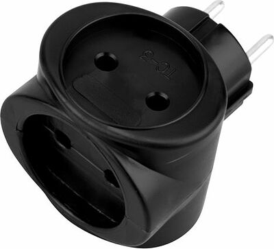 REXANT 11-1064-1 Тройник электрический 6А б/з черный 220 В REXANT