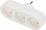 REXANT 11-1078 Тройник электрический линейный 10А б/з вертикальный, белый REXANT