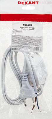 REXANT 11-1139 Шнур сетевой с диммером, 2х0,75 мм² 2м белый REXANT