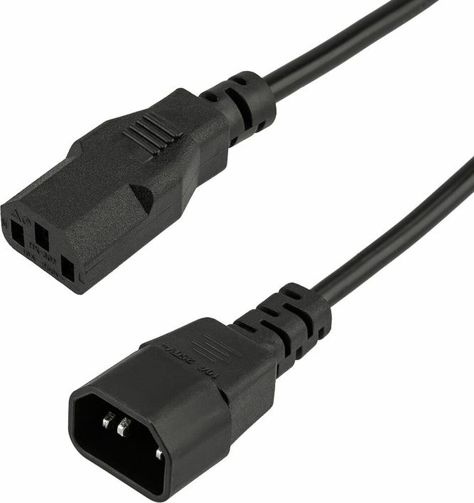 REXANT 11-1161 Шнур сетевой, разъем IEC 320 C13 - разъем IEC 320 C14, кабель 3x0,75 мм², длина 1,5 метра (PE пакет) REXANT