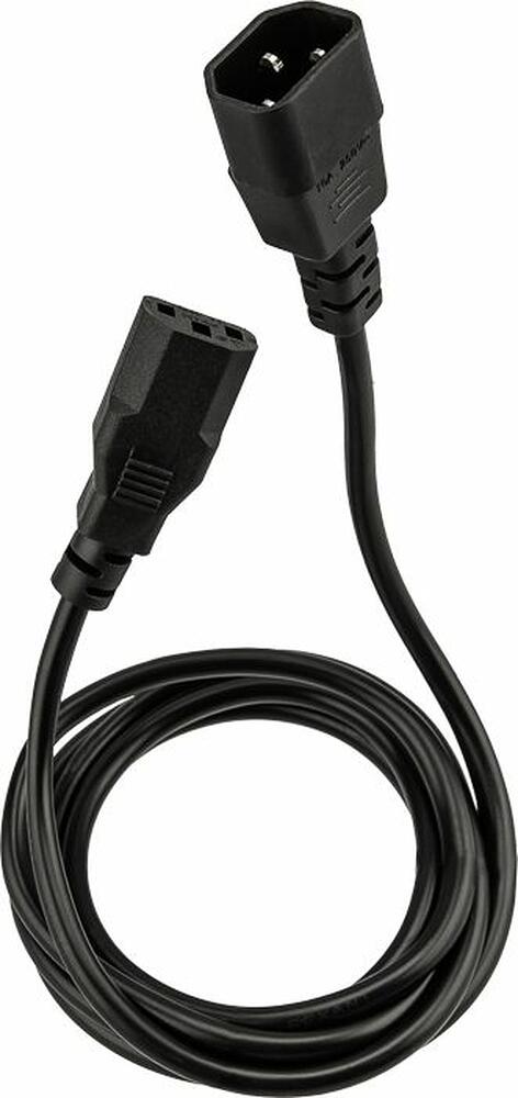 REXANT 11-1161 Шнур сетевой, разъем IEC 320 C13 - разъем IEC 320 C14, кабель 3x0,75 мм², длина 1,5 метра (PE пакет) REXANT
