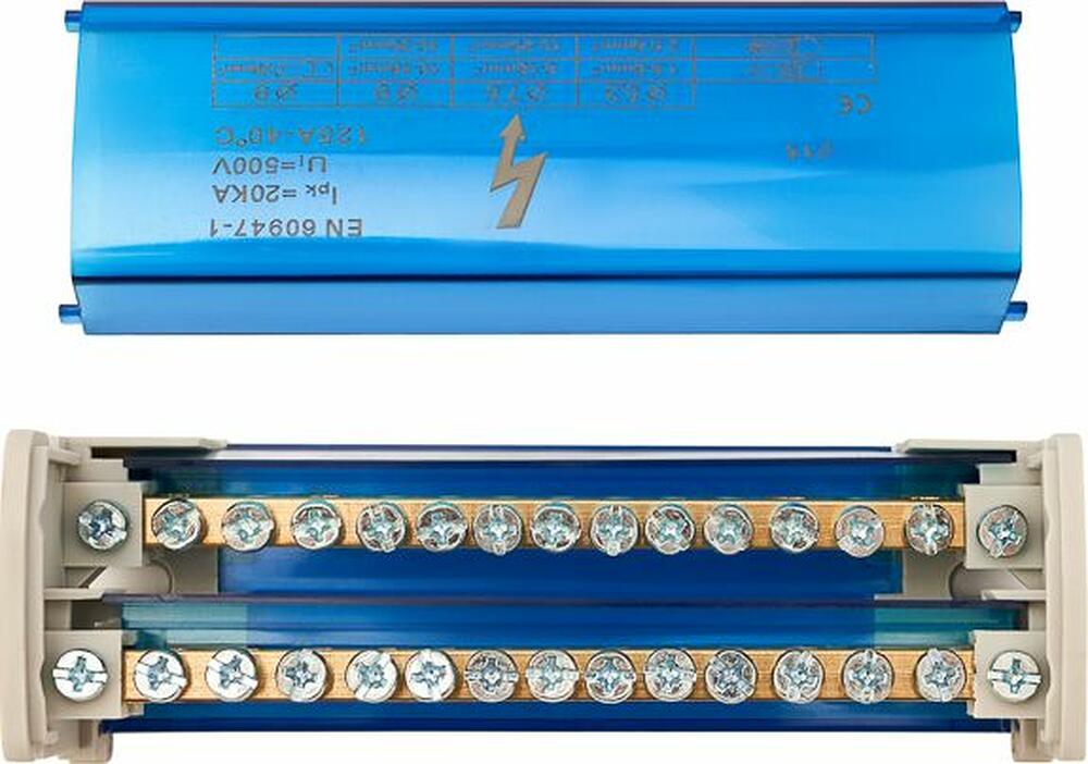 REXANT 11-2302-15 Шина на DIN-рейку в корпусе (кросс-модуль) 2х15 REXANT