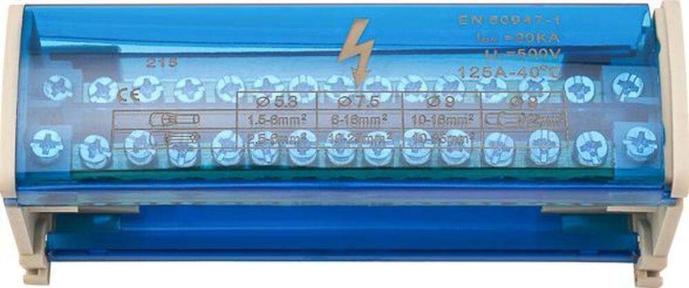 REXANT 11-2302-15 Шина на DIN-рейку в корпусе (кросс-модуль) 2х15 REXANT