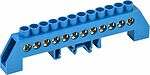 REXANT 11-2318 Шина «N» нулевая в комбинированном синем изоляторе на DIN-рейку 8x12мм 12 групп REXANT