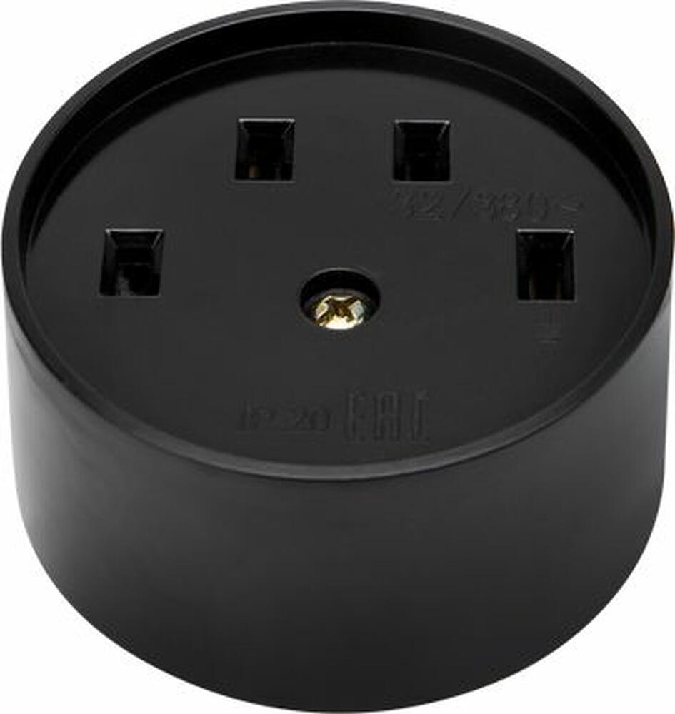 REXANT 11-8525 Розетка РШ для электрической плиты 32А, 380В, 3Р+РЕ (ОУ) черная REXANT