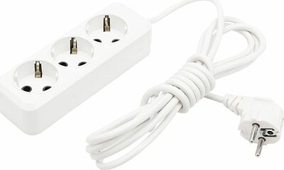 REXANT 11-8734 Удлинитель 3 гнезда, 3м, 3х1,0мм², с/з, белый REXANT