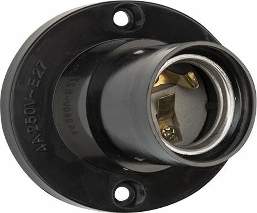 REXANT 11-8817 Патрон карболитовый настенный Е27 черный, c этикеткой, наклонный REXANT