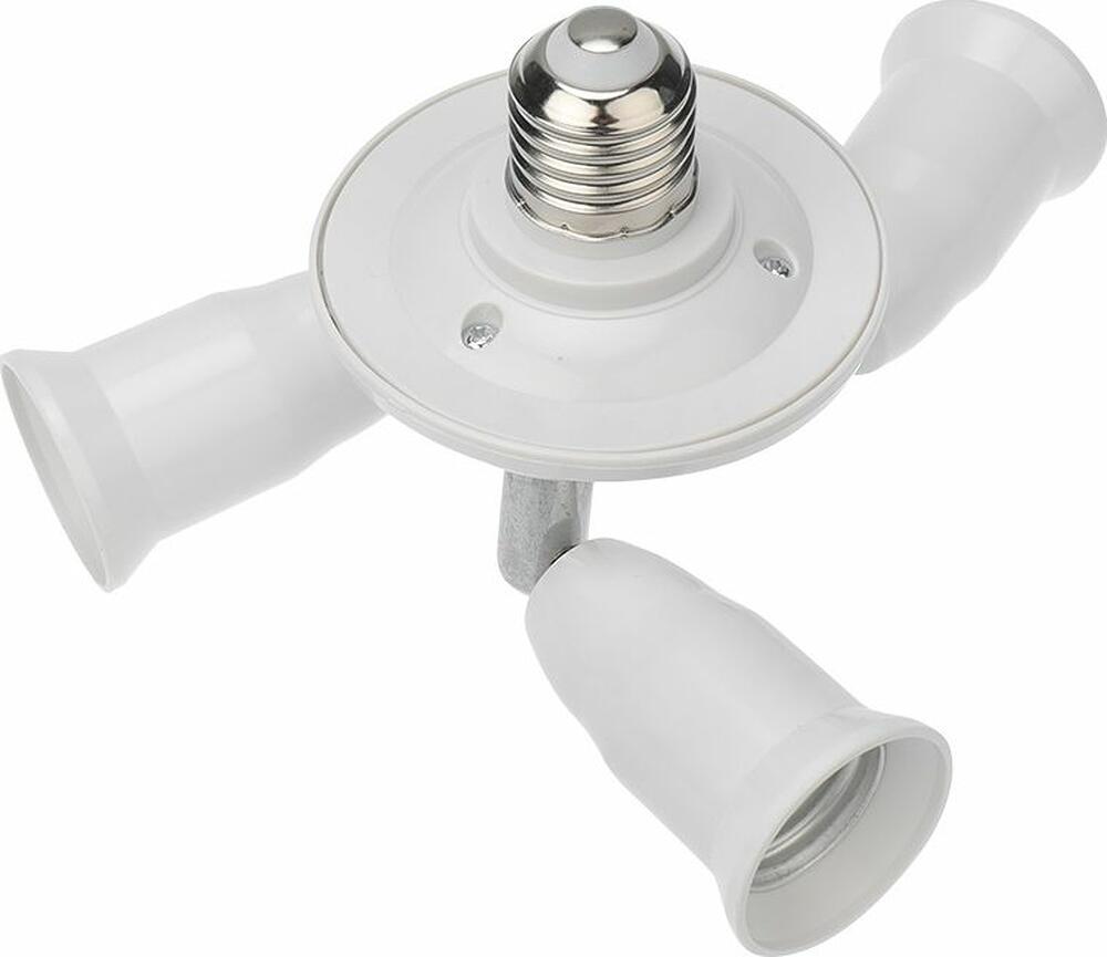 REXANT 11-8863 Разветвитель цокольный Е27-3хЕ27 (поворотный цоколь) белый REXANT