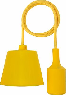 REXANT 11-8889 Патрон E27 силиконовый со шнуром 1м желтый REXANT