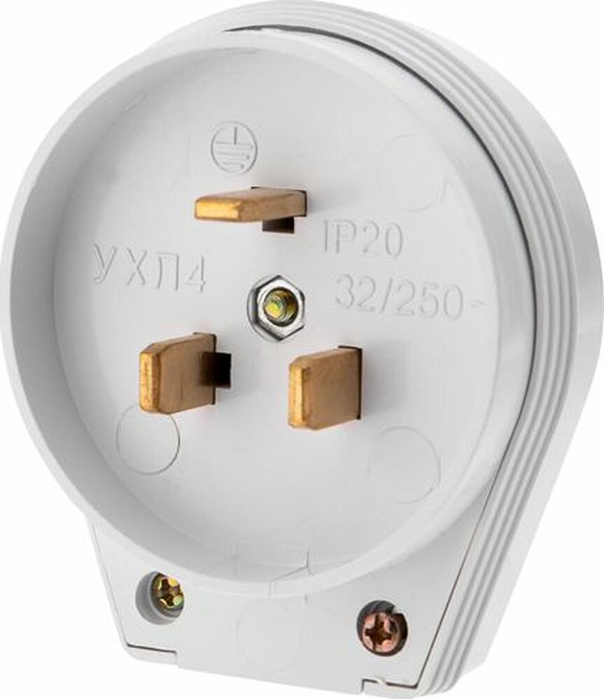 REXANT 11-8931 Вилка ВШ для электрической плиты 32А, 250В, 2Р+РЕ (ОУ) белая REXANT