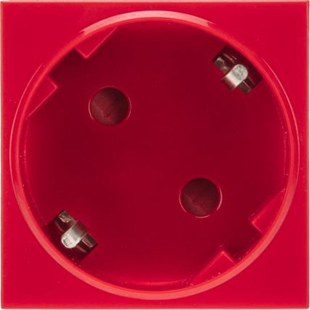 REXANT 11-8978 Розетка электрическая 45x45, CEE 7/4, 2K+3, 16A, красная REXANT