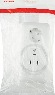 REXANT 11-8982 Розетка РШ/Евро двойная для электрической плиты 32А/16A, 250В, 2Р+РЕ (ОУ) белая REXANT