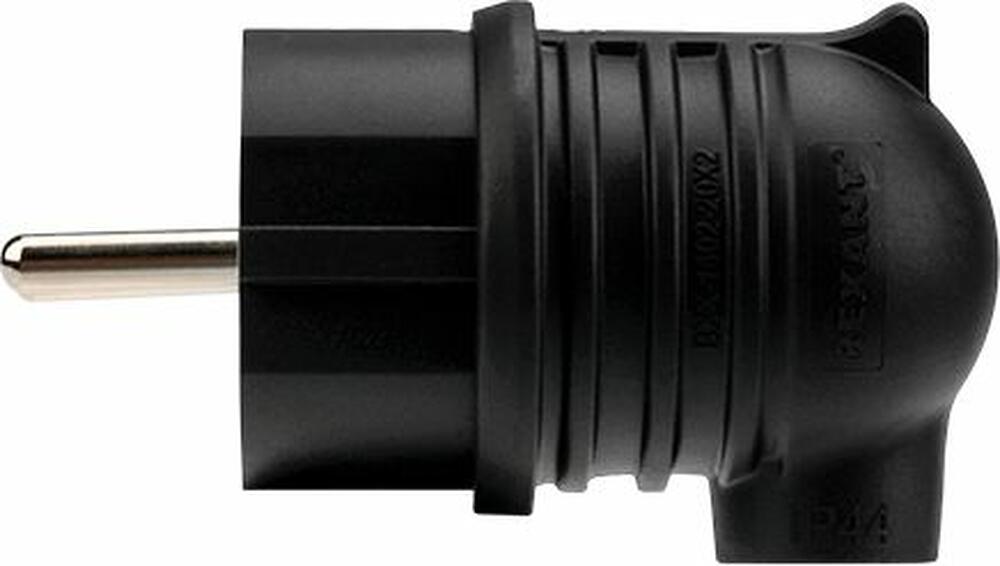 REXANT 111-003 Вилка влагозащищенная угловая, с/з, 16А, IP44 каучук, черная REXANT