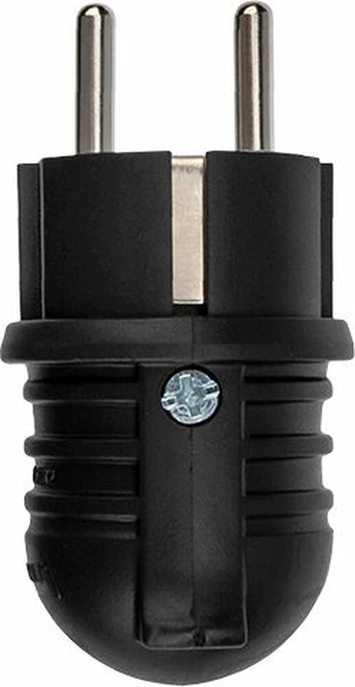 REXANT 111-003 Вилка влагозащищенная угловая, с/з, 16А, IP44 каучук, черная REXANT